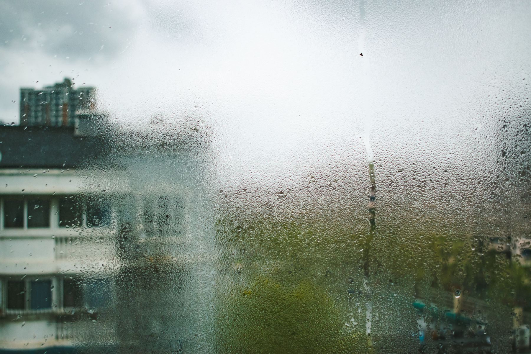 Condensation between the panes of a double-glazed window